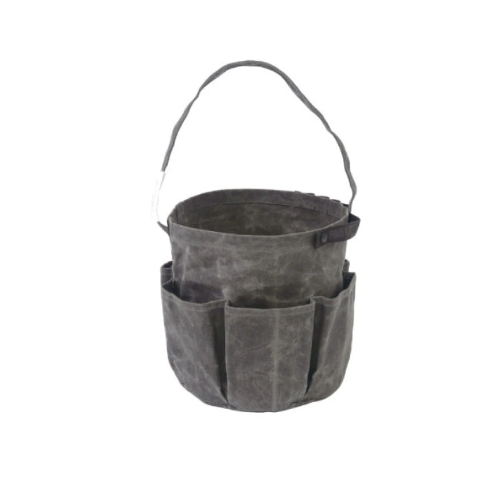 Post General Waxed Canvas Tool Bag Round - Grey 1 Post General Waxed Canvas Tool Bag Round - Grey