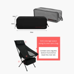 KZM Schwyz High Lightweight Chair Black -Outdoor Camping Store 11 50f4835c a2cd 4640 89a6 b3b912b35f04