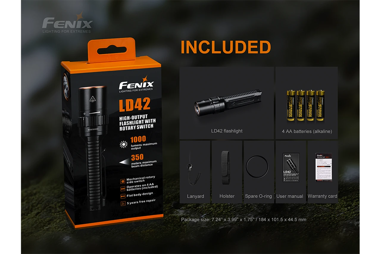 Fenix LD42 XP-L Hi V3 LED Flashlight Black 4 Fenix LD42 XP-L Hi V3 LED Flashlight Black - Image 4