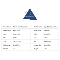 Hewolf Inflatable Mat Orange - Single/Double -Outdoor Camping Store 18781