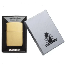 Zippo Replica Brushed Brass Refillable Windproof Lighter - 1941B -Outdoor Camping Store 1941b 3