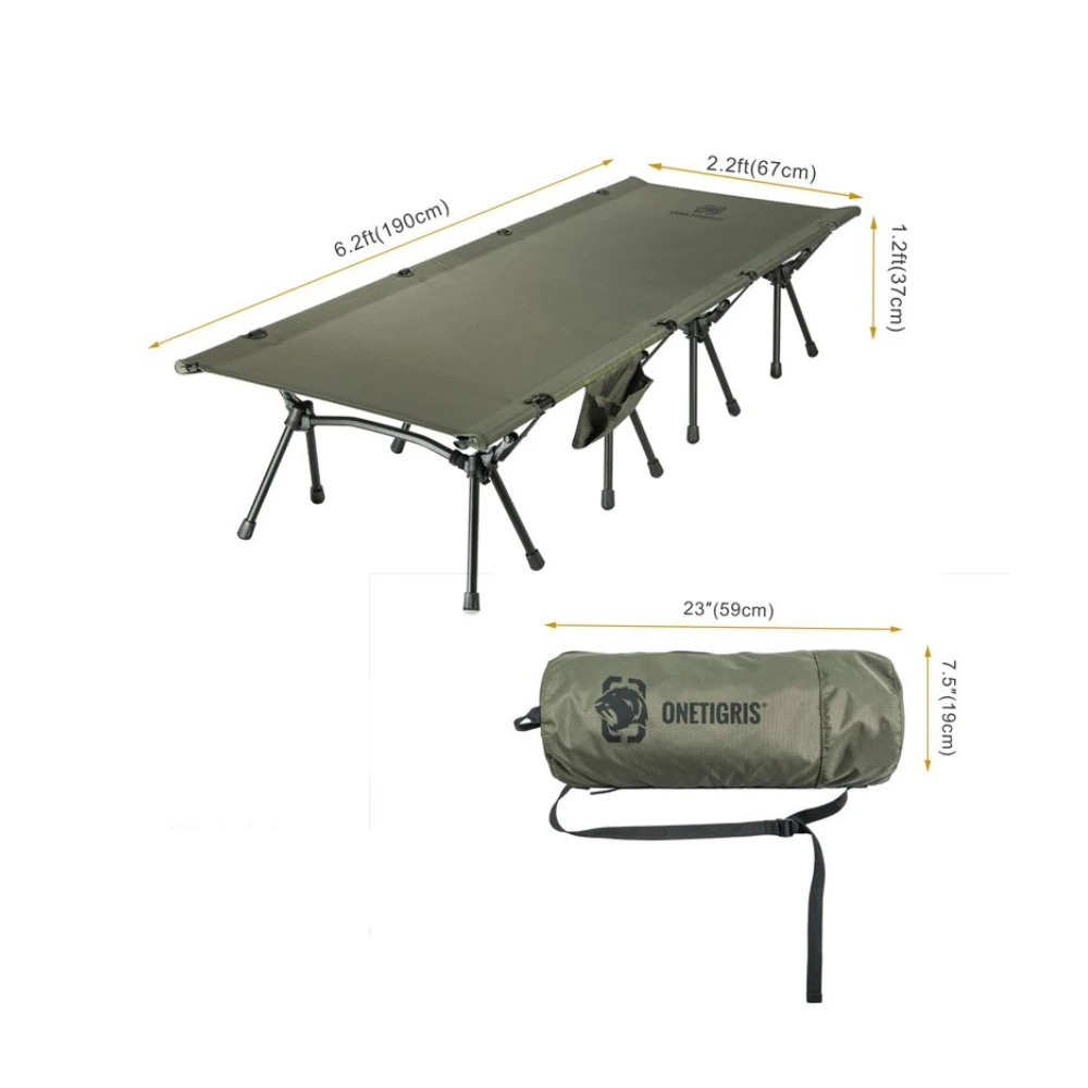 OneTigris Outdoor Foldable Camp Bed - Ranger Green 4 OneTigris Outdoor Foldable Camp Bed - Ranger Green - Image 4