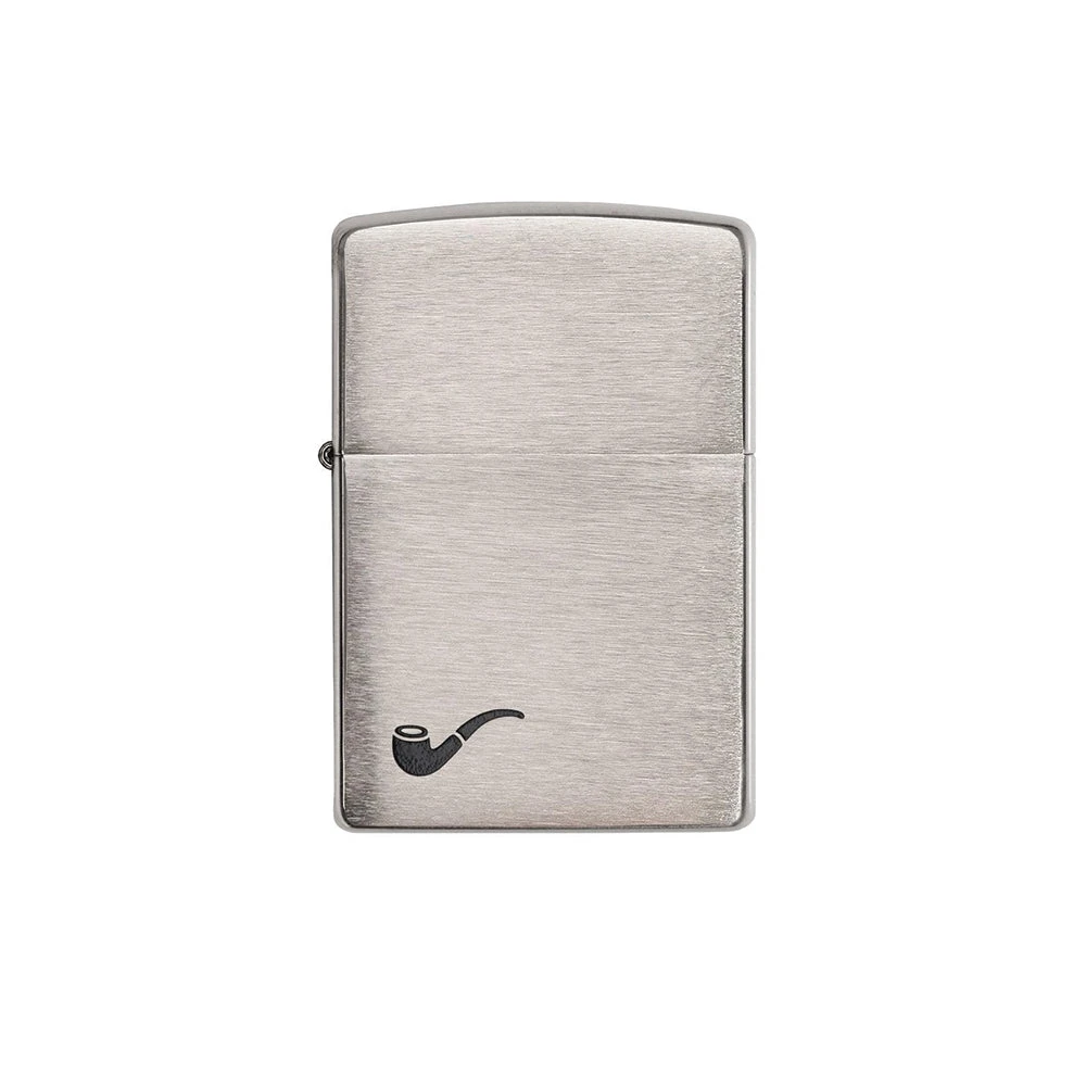 Zippo 200pl Pipe Brushed Chrome - Refillable Windproof Lighter 1 Zippo 200pl Pipe Brushed Chrome - Refillable Windproof Lighter