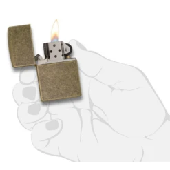 Zippo 201FB Antique Brass - Refillable Windproof Lighter -Outdoor Camping Store 201FB 1