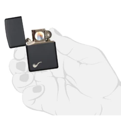 Zippo 218PL Black Matte Pipe Lighter With Pipe Logo - Refillable Windproof Lighter -Outdoor Camping Store 218PL 3
