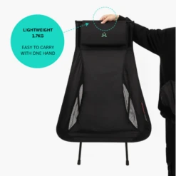 KZM Schwyz High Lightweight Chair Black -Outdoor Camping Store 3 f2f08a35 ab33 40e7 a52b fa4e6cb6c563