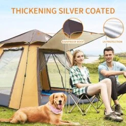 Hewolf Auto 3-4 Person Tent - Camel -Outdoor Camping Store 5 27