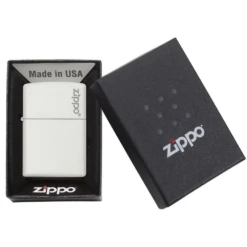 Zippo 214ZL White Matte With Zippo Logo - Refillable Windproof Lighter -Outdoor Camping Store 88