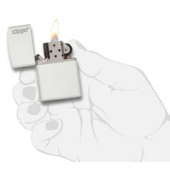 Zippo 214ZL White Matte With Zippo Logo - Refillable Windproof Lighter -Outdoor Camping Store 99