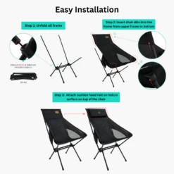 KZM Schwyz High Lightweight Chair Black -Outdoor Camping Store 9 2b94585e 386c 42e2 957d 645c3d890cc3