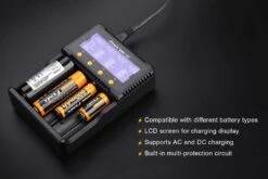 Fenix ARE-C2+ 4-Slot Charger (EURO) -Outdoor Camping Store ARE C1plus battery charger features