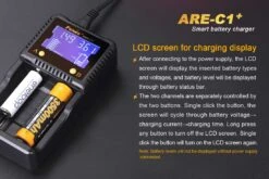 Fenix ARE-C1+ Smart Battery Charger -Outdoor Camping Store ARE C1plus battery charger lcd display