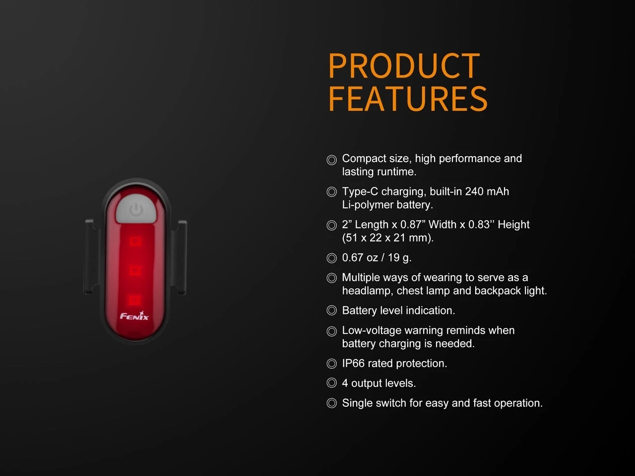 Fenix BCO5R Multifunctional Rechargable Bicycle Tail Light 4 Fenix BCO5R Multifunctional Rechargable Bicycle Tail Light - Image 4