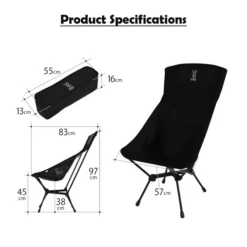 DoD High Back Compact Chair -Outdoor Camping Store C1 592 BK 3 600x600 6eb11215 7856 410f bca0 985b77bc270c