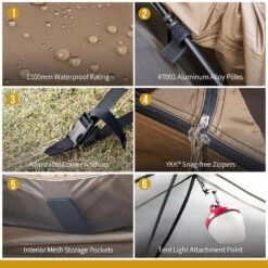 OneTigris Cosmitto Backpacking Tent -Outdoor Camping Store CE HZP01 CB 05