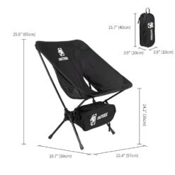 OneTigris Portable Camping Chair - Black -Outdoor Camping Store CE ZDY02 BK 05