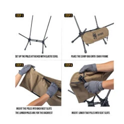 OneTigris Portable Camping Chair Large - Coyote Brown -Outdoor Camping Store CE ZDY03 CB 04