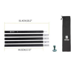 OneTigris Tent Pole Set Black -Outdoor Camping Store CE ZPG08 BK 04