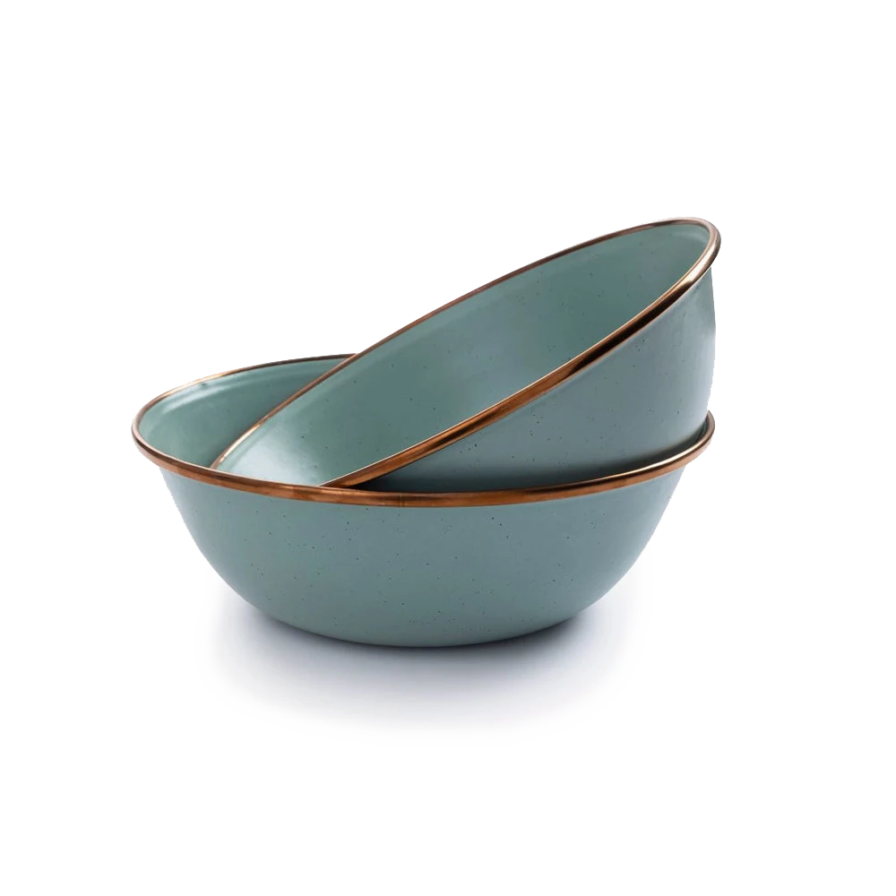 Barebones Enamel Bowl - Set Of 2 1 Barebones Enamel Bowl - Set Of 2