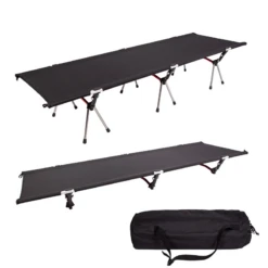Camp Leader High Collapsible Camp Bed - Black -Outdoor Camping Store CL45 BL 04