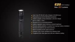 Fenix E20 XP-E2 LED Flashlight (2015 EDITION) -Outdoor Camping Store E202015 14 E 99839 98925.1443050098