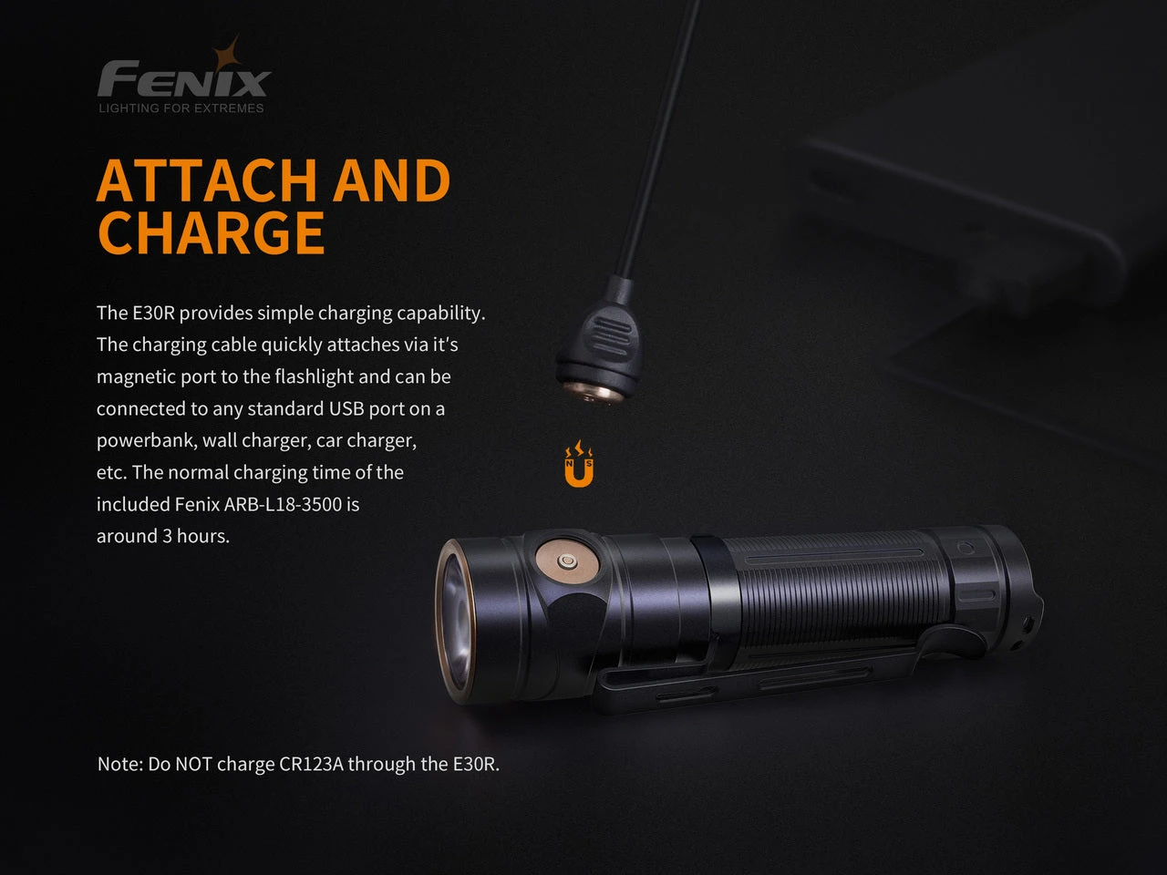 Fenix E30R Luminus SST40 LED Flashlight BLACK 3 Fenix E30R Luminus SST40 LED Flashlight BLACK - Image 3