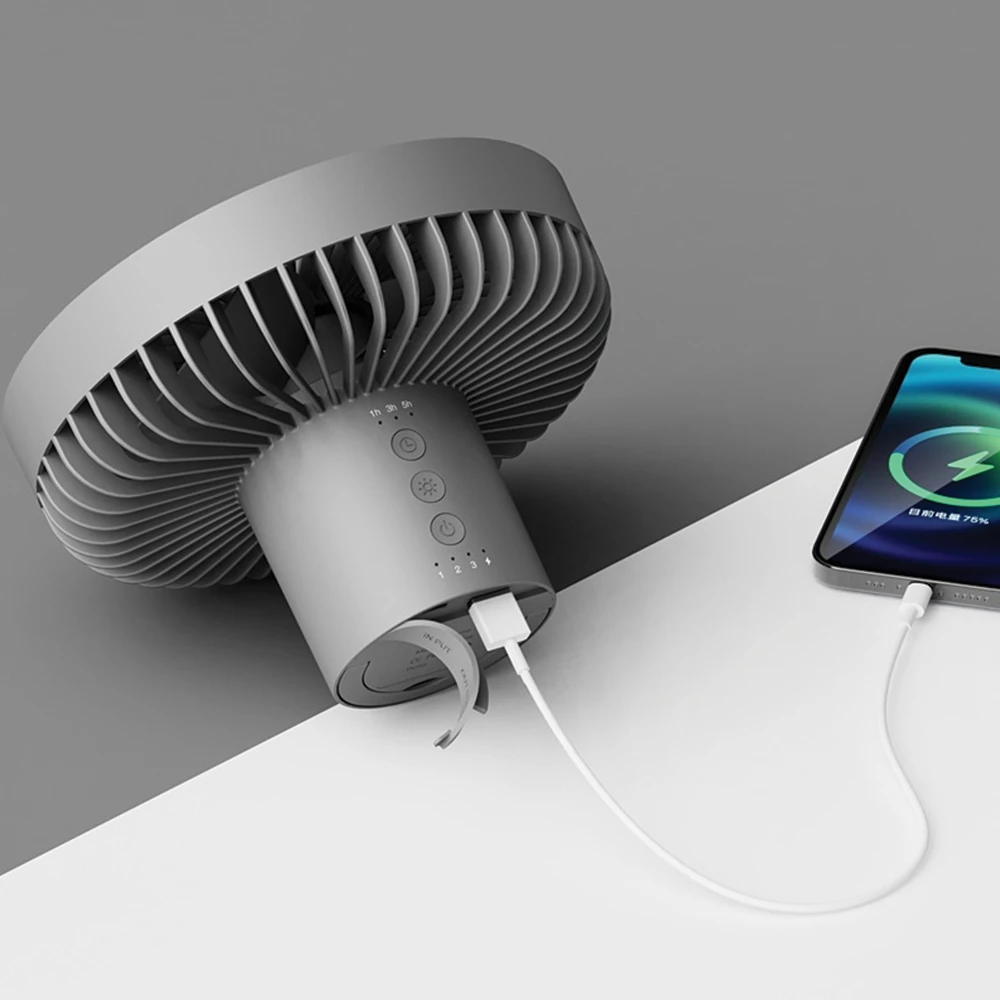 Tripod Fan With White Ring Light USB Rechargeable 8 Tripod Fan With White Ring Light USB Rechargeable - Image 8