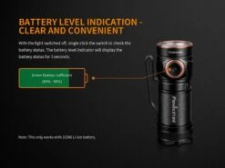 Fenix E18R XP-L Hi Led Flashlight Black 750 Lumen 15 Fenix E18R XP-L Hi Led Flashlight Black 750 Lumen -Outdoor Camping Store Fenix E18R EDC Flashlight battery level