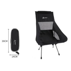 Hewolf Space Medium Aluminum Alloy Foldable Chair -Outdoor Camping Store HW J2049 BLK 3