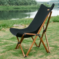 Hewolf Foldable Wooden Chair - Large -Outdoor Camping Store HW J2058BIG BLK 03