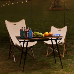 Hewolf Foldable Wooden Chair - Small -Outdoor Camping Store HW J2058S KHA 04