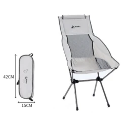 Hewolf Space Large Aluminum Alloy Foldable Chair -Outdoor Camping Store HW J2072 GRY 2