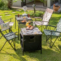 KZM Union Iron Mesh Cabinet 2 Folding Table -Outdoor Camping Store K20T3U004 6 600x600 1c05f21c 1c43 4325 b6f7 3edbae21c360