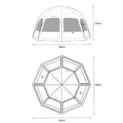 KZM Viva Dome Shelter Plus 13 KZM Viva Dome Shelter Plus -Outdoor Camping Store K221T3T10 dimension
