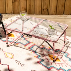 KZM Iron Mesh Slim Mini Table - Black -Outdoor Camping Store K8T3U011 7 600x600 becc01a6 d57c 4c66 afe4 3a06b0d86076