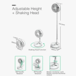 P10 Folding Retractable Camping Fan - White -Outdoor Camping Store P10 8 600x600 38f0fc03 66f0 4e03 bba0 337f0df8c726