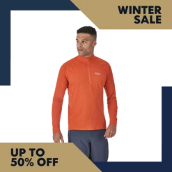 Rab Pulse Long Sleeve Zip - Firecracker