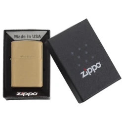 Zippo 204 Brushed Solid Brass - Refillable Windproof Lighter -Outdoor Camping Store zippo 204 1