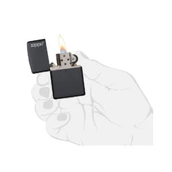 Zippo 218ZL Black Matte With Zippo Logo - Refillable Windproof Lighter -Outdoor Camping Store zippo 218zl 5