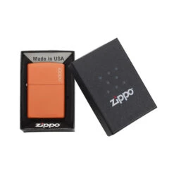 Zippo 231ZL Orange Matte With Zippo Logo - Windproof Lighter -Outdoor Camping Store zippo 231ZL 3