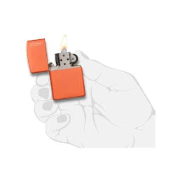 Zippo 231ZL Orange Matte With Zippo Logo - Windproof Lighter -Outdoor Camping Store zippo 231ZL 5