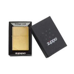 Zippo 240 Brushed Brass Vintage With Slashes -Outdoor Camping Store zippo 240 4